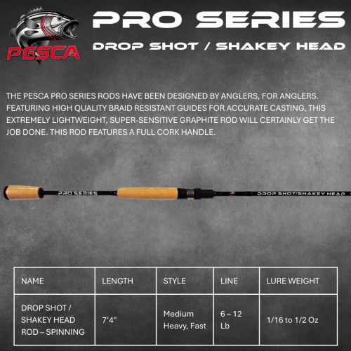 ROD PESCA GEN3 DROP SHOT SHAKEY HEAD 7 ROD PESCA GEN3 DROP SHOT SHAKEY HEAD 7
